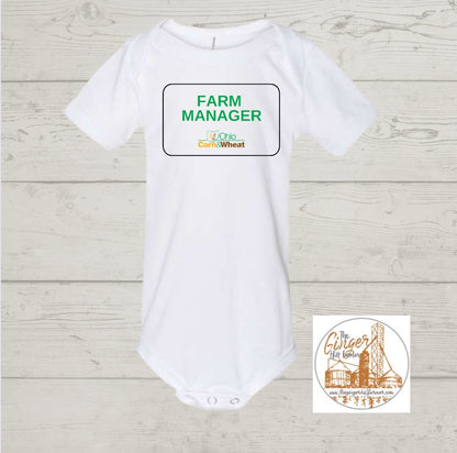OCW Farm Manager Kids Short Sleeve Graphic T-Shirt in White | Sizes 3M-XL