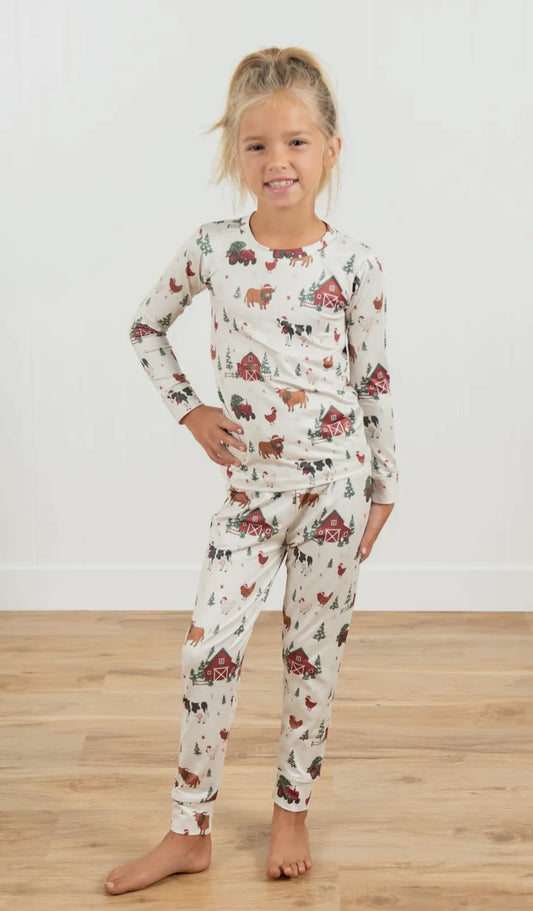 Christmas Barns & Animals PJ Set Toddler/Youth PREORDER