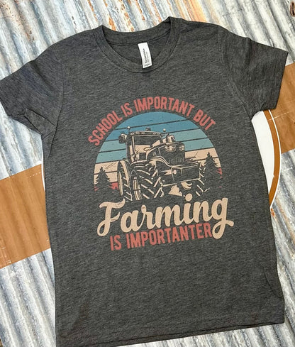 Kids Farming is Importanter Graphic Onesie, Short Sleeve and Long Sleeve T-Shirt | Sizes Small-XL
