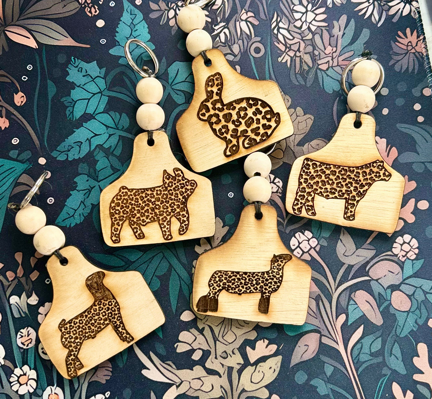 Animal Print Animal Beaded Keychains