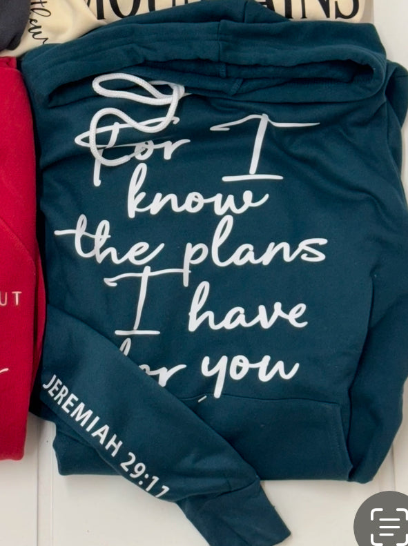 For I Know the Plans Graphic Tee, Long Sleeve Tee or Sweatshirt | Small-3XL