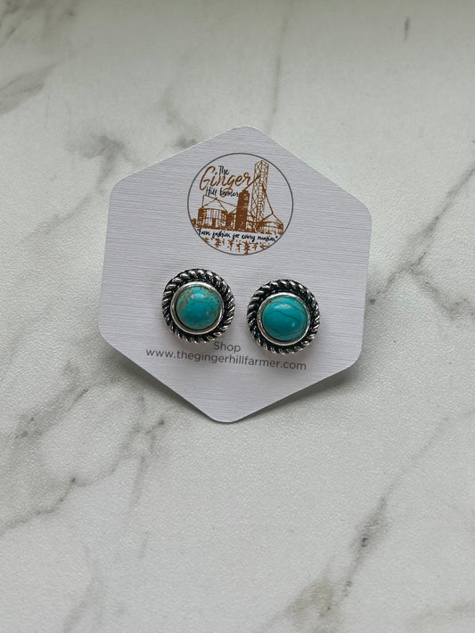Western Turquoise Stud Earrings