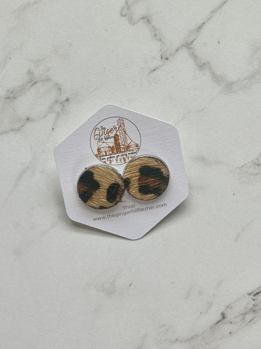 Animal Print Cowhide stud earrings