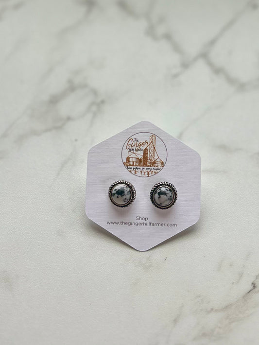 Western Mini Stone Stud Earrings