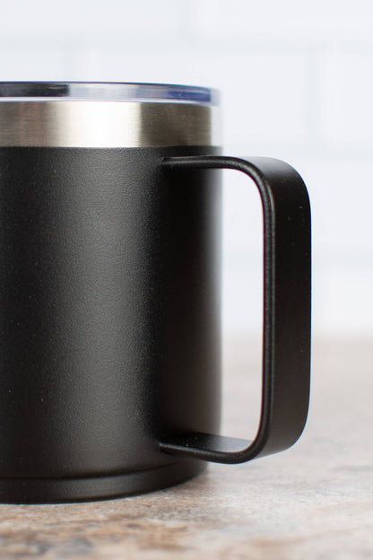 Black 'Rain Makes Corn, Corn Makes Whiskey' 16oz Mug