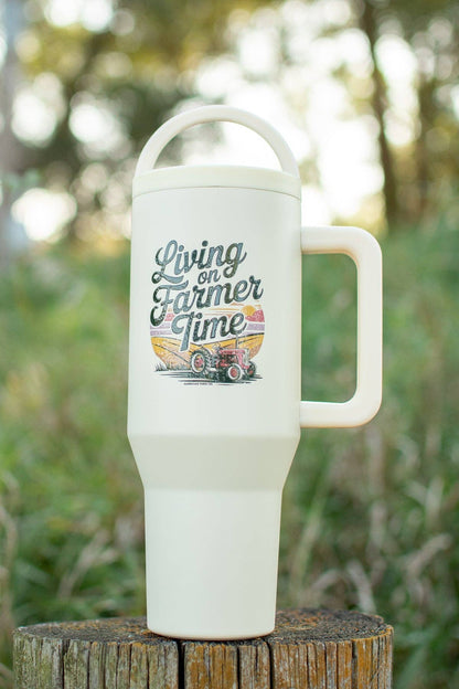 'Livin on Farmer Time' 40oz Water Tank Tumbler