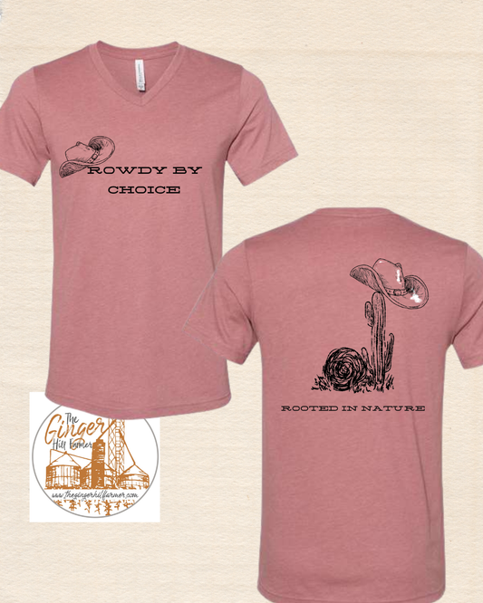 pink tee with cactus on a beige background