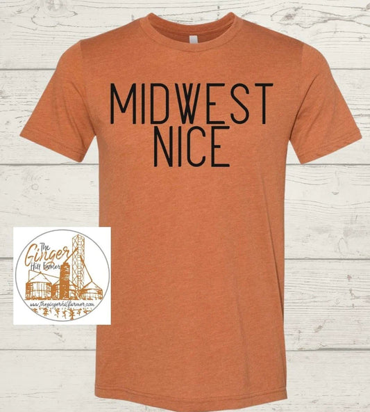 Midwest Nice Graphic Tee, Long Sleeve Tee or Sweatshirt | Small-3X
