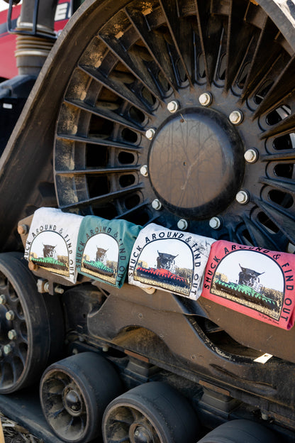 tees lined up on tractor tire
