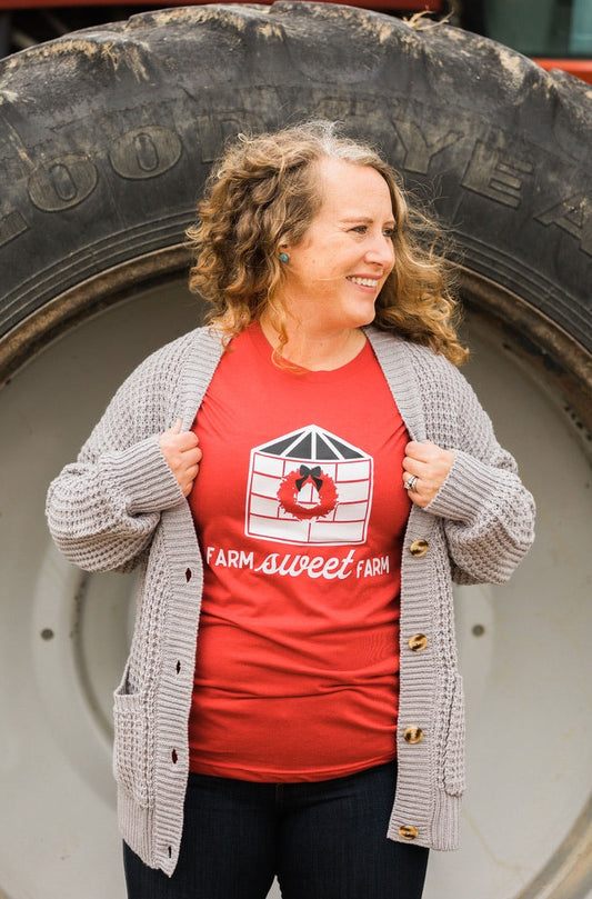 Farm Sweet Farm Christmas Tee, Long Sleeve Tee, Sweatshirt & Hoodie