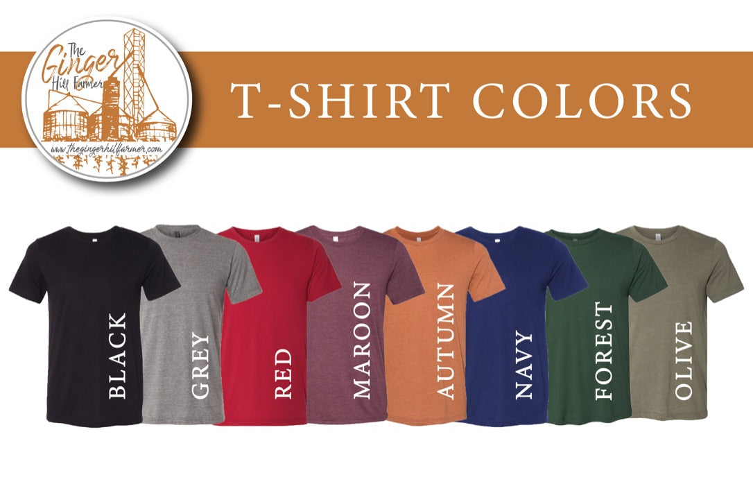 short sleeve t-shirt color options to choose from