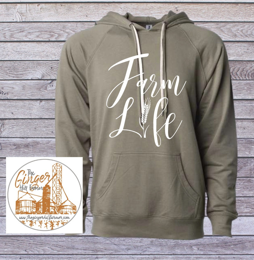 Farm Life Hoodie Sweatshirt in Olive Sizes Small 3XL The