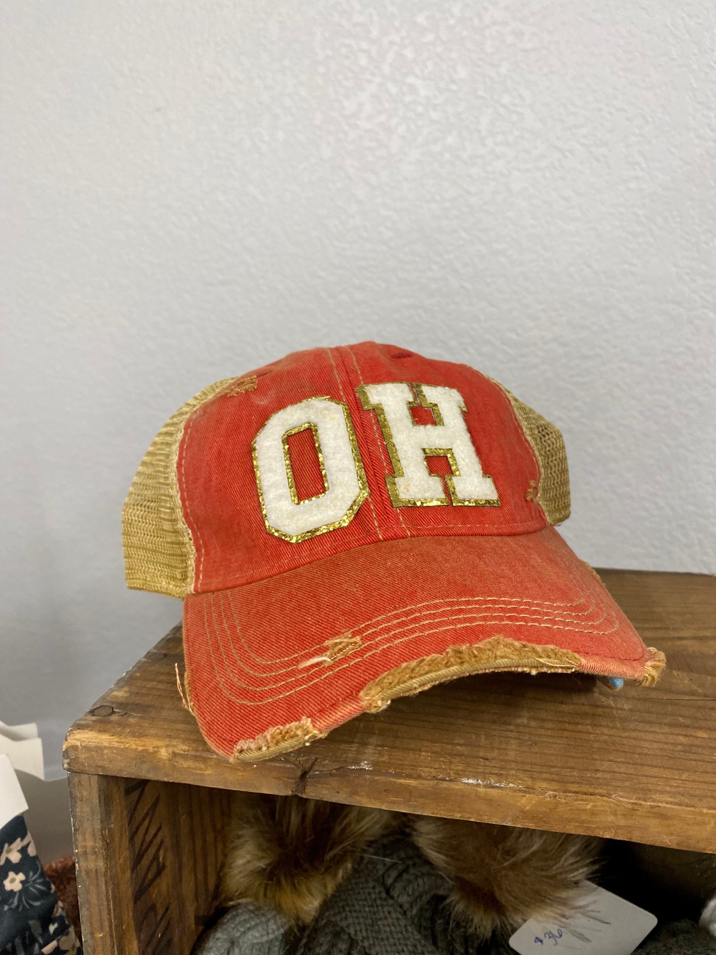 front view of hat laying flat